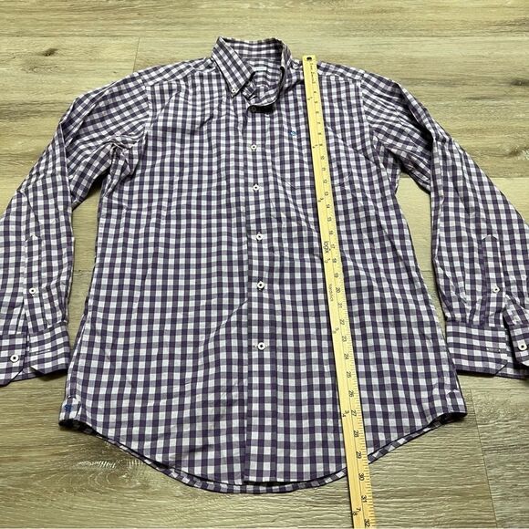 Southern Tide Shirt Mens small Purple Check Long Sleeve Button Up Classic - Picture 2 of 6